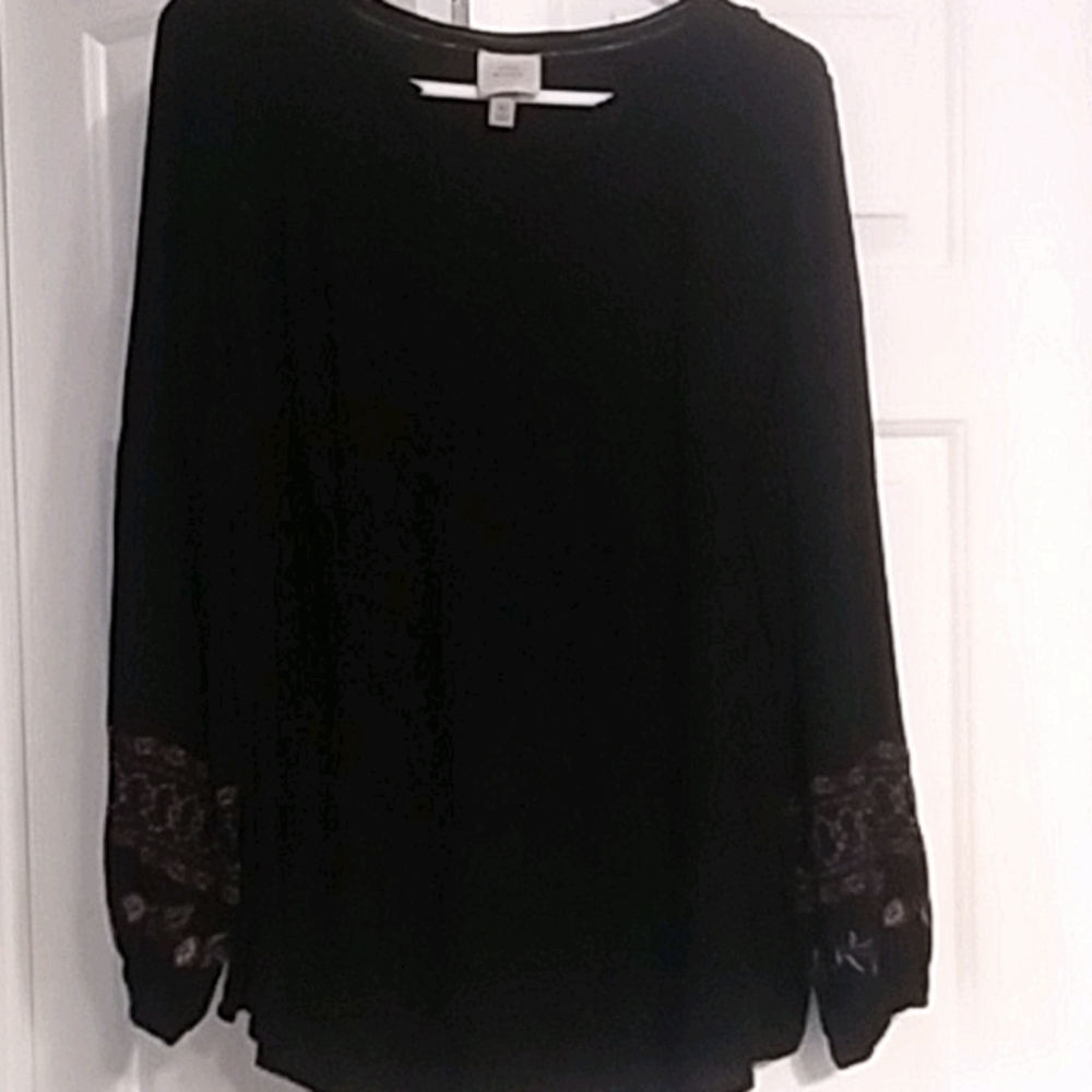 Black bell sleeve top